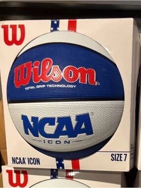 Wilson NCAA Icon Basketball - Blue, White & Red
